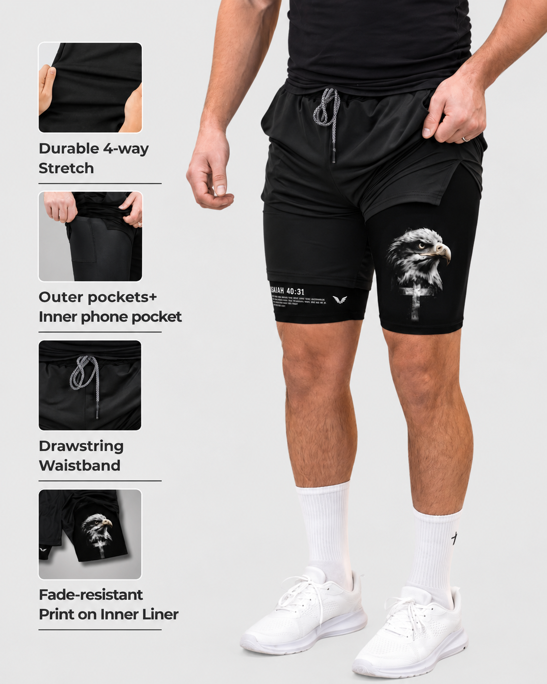 Eagle Cross  Performance Shorts | Isaiah 40:31