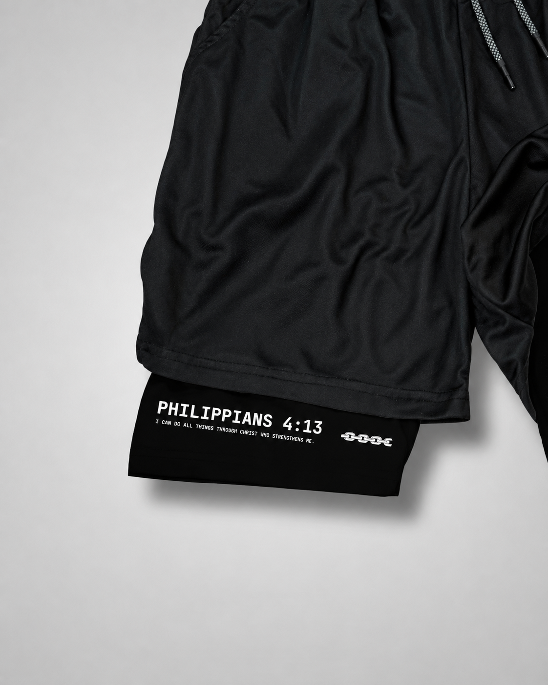 Chained Cross Performance Shorts | Philippians 4:13