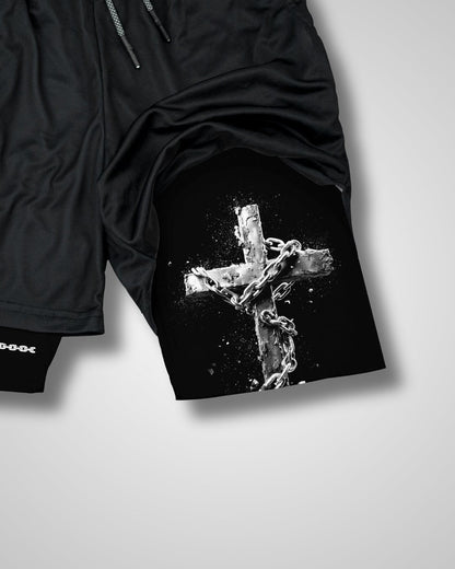 Chained Cross Performance Shorts | Philippians 4:13